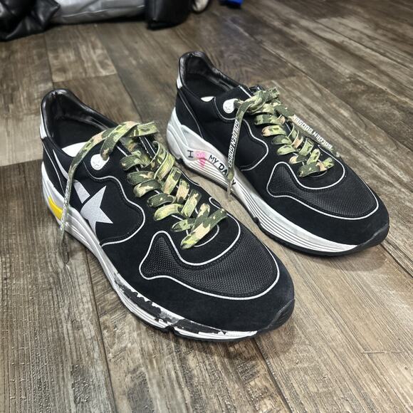 Golden Goose Running Sole Men Size 43 Bluette Leather Silver Star ( Read )